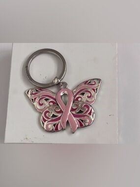Vintage Brighton “Power of Pink" butterfly keychain. Breast Cancer Awareness